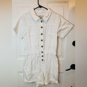 Gianni Bini White Button-Up Romper